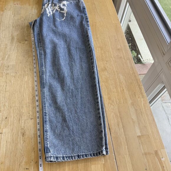 Broken Promises Blue Denim Cobra Baggy Skater Grunge 90’s Y2K Jeans Size 32 EUC - Picture 12 of 14